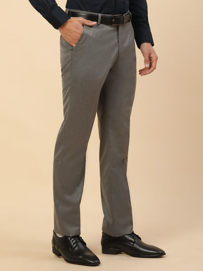 Formal Trouser for Men | Breathable & Soft with Color Fastness Regular Fit Polycotton Fabric Solid Pattern Hook & Bar Closure