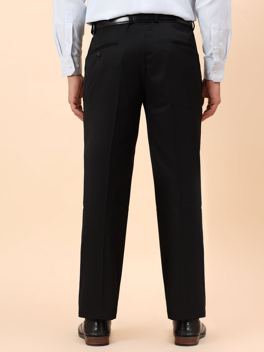 Formal Trousers for Men l Breathable & Soft with Color Fastness Regular Fit Poly Viscose Fabric Solid Pattern Hook & Eye Closure