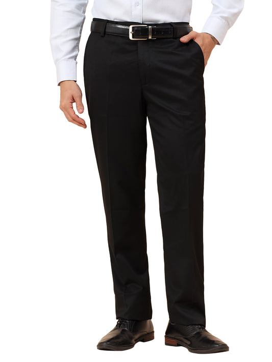 Formal Trousers for Men l Breathable & Soft with Color Fastness Regular Fit Poly Viscose Fabric Solid Pattern Hook & Eye Closure
