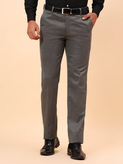 Formal Trousers for Men l Breathable & Soft with Color Fastness Regular Fit Poly Viscose Fabric Solid Pattern Hook & Eye Closure