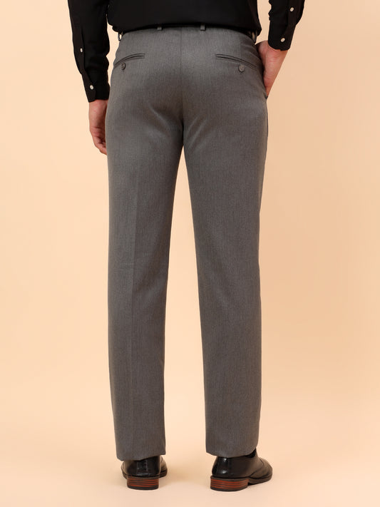 Formal Trousers for Men l Breathable & Soft with Color Fastness Regular Fit Poly Viscose Fabric Solid Pattern Hook & Eye Closure