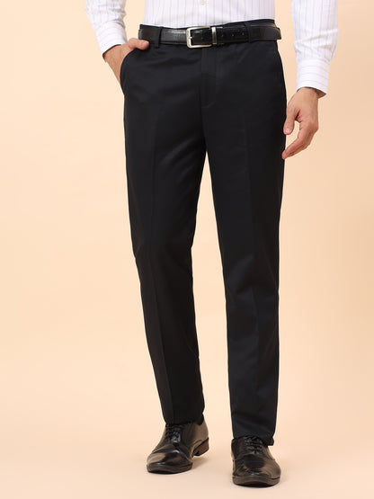 Formal Trousers for Men l Breathable & Soft with Color Fastness Regular Fit Poly Viscose Fabric Solid Pattern Hook & Eye Closure