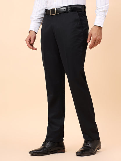 Formal Trousers for Men l Breathable & Soft with Color Fastness Regular Fit Poly Viscose Fabric Solid Pattern Hook & Eye Closure