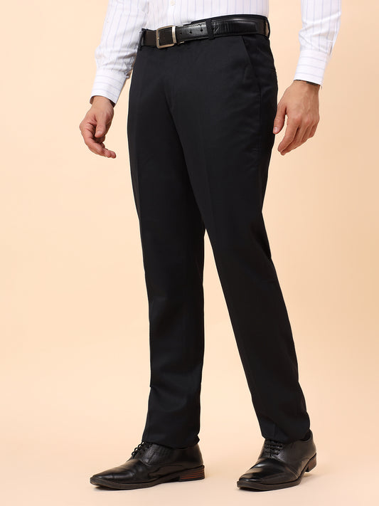 Formal Trousers for Men l Breathable & Soft with Color Fastness Regular Fit Poly Viscose Fabric Solid Pattern Hook & Eye Closure