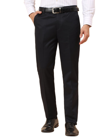Formal Trousers for Men l Breathable & Soft with Color Fastness Regular Fit Poly Viscose Fabric Solid Pattern Hook & Eye Closure