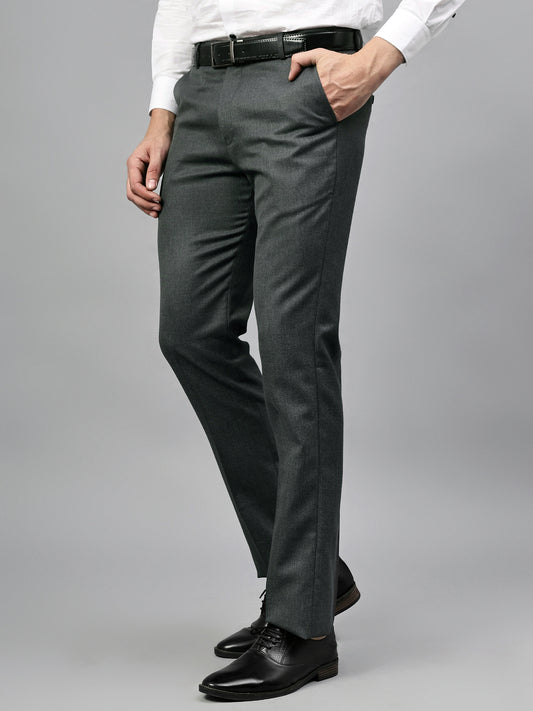 Formal Trouser for Men | Breathable & Soft with Color Fastness Regular Fit Poly Viscose Fabric Solid Pattern Hook & Eye Closure