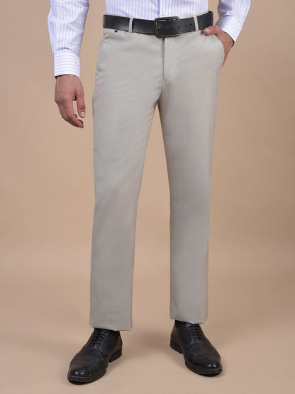 Formal Trouser for Men | Breathable & Soft with Color Fastness Regular Fit Poly Viscose Fabric Self Design Pattern Hook & Eye Closure