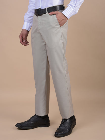 Formal Trouser for Men | Breathable & Soft with Color Fastness Regular Fit Poly Viscose Fabric Self Design Pattern Hook & Eye Closure