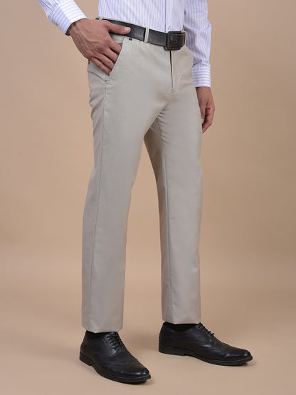 Formal Trouser for Men | Breathable & Soft with Color Fastness Regular Fit Poly Viscose Fabric Self Design Pattern Hook & Eye Closure