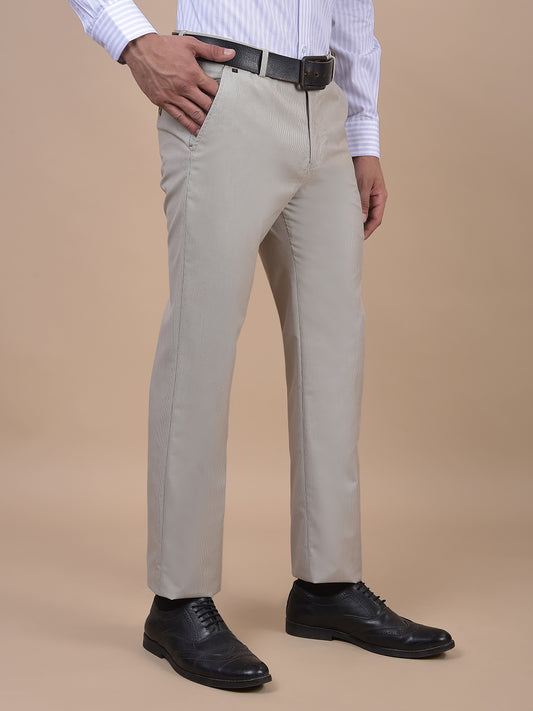 Formal Trouser for Men | Breathable & Soft with Color Fastness Regular Fit Poly Viscose Fabric Self Design Pattern Hook & Eye Closure