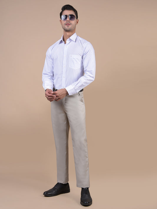 Formal Trouser for Men | Breathable & Soft with Color Fastness Regular Fit Poly Viscose Fabric Self Design Pattern Hook & Eye Closure
