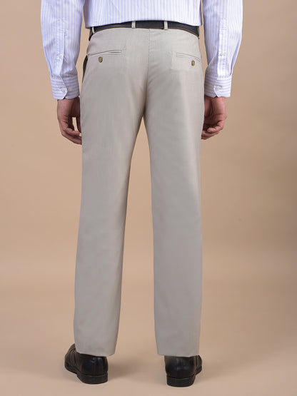 Formal Trouser for Men | Breathable & Soft with Color Fastness Regular Fit Poly Viscose Fabric Self Design Pattern Hook & Eye Closure