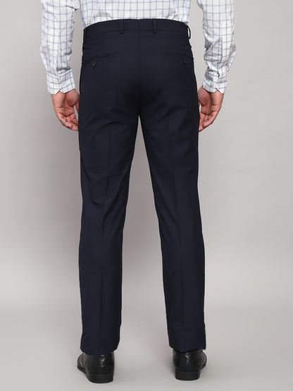 Formal Trouser for Men | Breathable & Soft with Color Fastness Regular Fit Poly Viscose Fabric Self Design Pattern Hook & Eye Closure