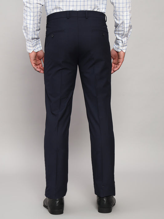 Formal Trouser for Men | Breathable & Soft with Color Fastness Regular Fit Poly Viscose Fabric Self Design Pattern Hook & Eye Closure