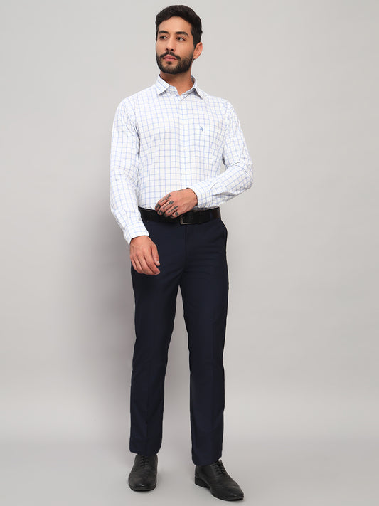 Formal Trouser for Men | Breathable & Soft with Color Fastness Regular Fit Poly Viscose Fabric Self Design Pattern Hook & Eye Closure