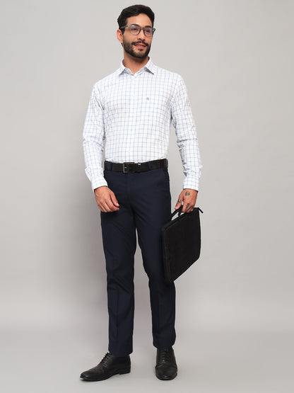 Formal Trouser for Men | Breathable & Soft with Color Fastness Regular Fit Poly Viscose Fabric Self Design Pattern Hook & Eye Closure