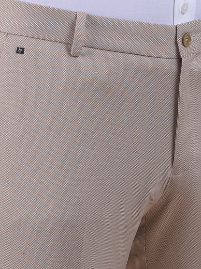 Men's Fawn Regular Fit Solid Formal Trouser