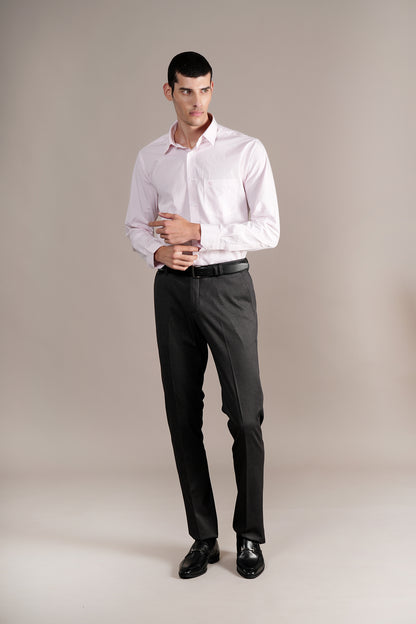 Formal Trouser for Men | Breathable & Soft with Color Fastness Regular Fit Terry Rayon Fabric Self Design Pattern Hook & Eye Closure