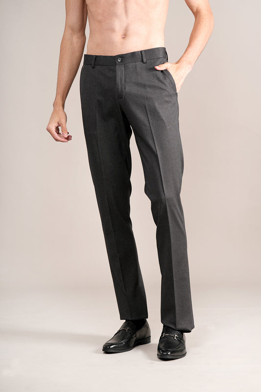 Formal Trouser for Men | Breathable & Soft with Color Fastness Regular Fit Terry Rayon Fabric Self Design Pattern Hook & Eye Closure