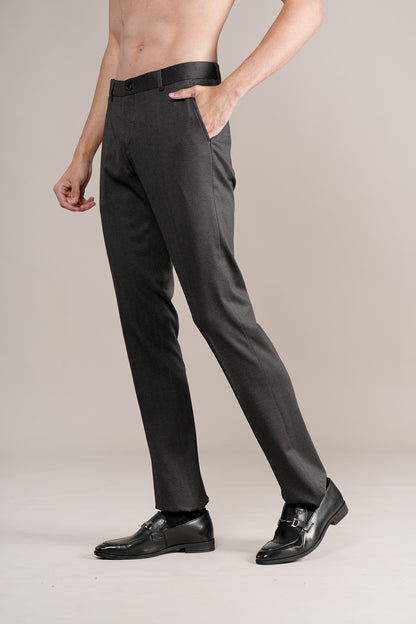 Formal Trouser for Men | Breathable & Soft with Color Fastness Regular Fit Terry Rayon Fabric Self Design Pattern Hook & Eye Closure