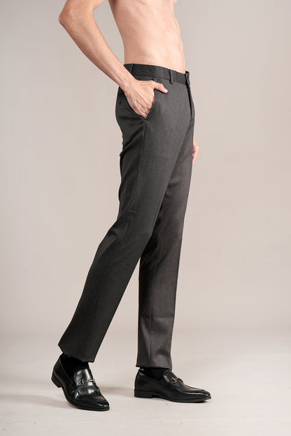 Formal Trouser for Men | Breathable & Soft with Color Fastness Regular Fit Terry Rayon Fabric Self Design Pattern Hook & Eye Closure