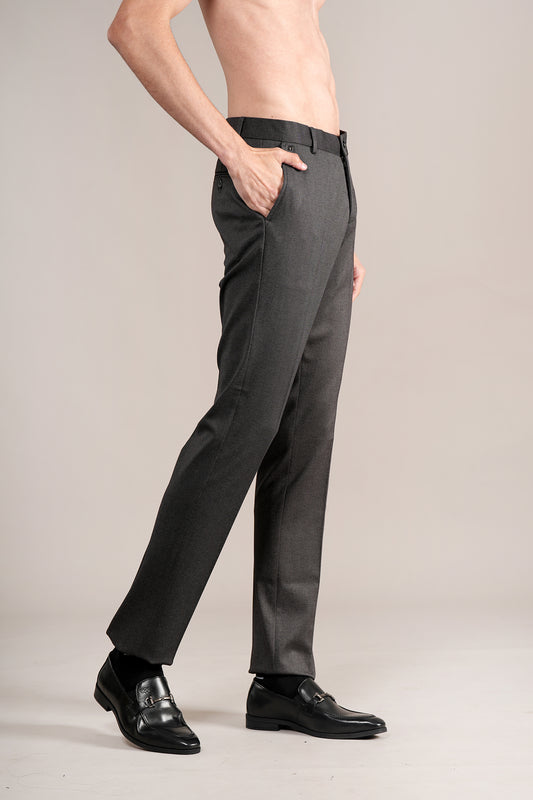 Formal Trouser for Men | Breathable & Soft with Color Fastness Regular Fit Terry Rayon Fabric Self Design Pattern Hook & Eye Closure