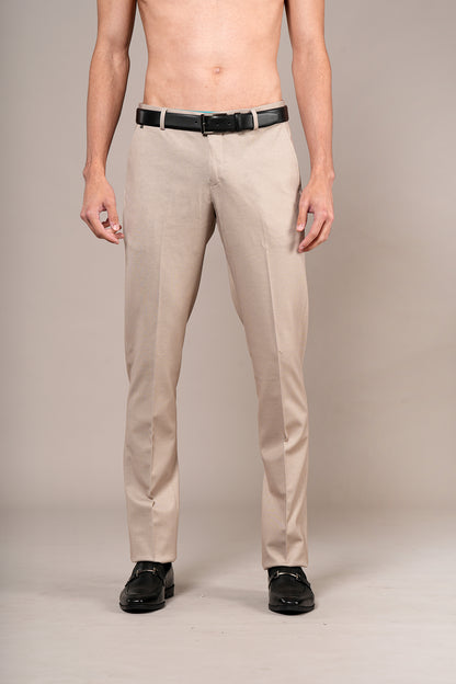 Formal Trouser for Men | Breathable & Soft with Color Fastness Regular Fit Terry Rayon Fabric Self Design Pattern Hook & Eye Closure