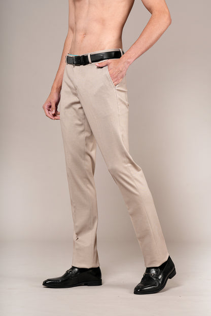 Formal Trouser for Men | Breathable & Soft with Color Fastness Regular Fit Terry Rayon Fabric Self Design Pattern Hook & Eye Closure