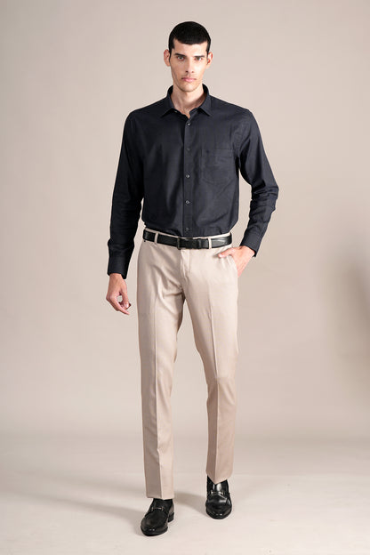 Formal Trouser for Men | Breathable & Soft with Color Fastness Regular Fit Terry Rayon Fabric Self Design Pattern Hook & Eye Closure