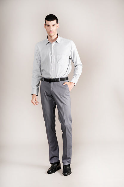 Formal Trouser for Men | Breathable & Soft with Color Fastness Regular Fit Terry Rayon Fabric Self Design Pattern Hook & Eye Closure