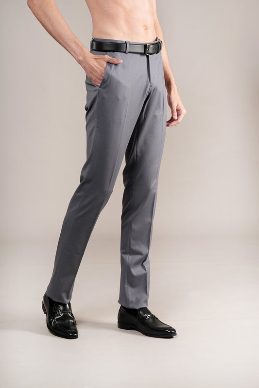 Formal Trouser for Men | Breathable & Soft with Color Fastness Regular Fit Terry Rayon Fabric Self Design Pattern Hook & Eye Closure