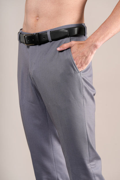 Formal Trouser for Men | Breathable & Soft with Color Fastness Regular Fit Terry Rayon Fabric Self Design Pattern Hook & Eye Closure