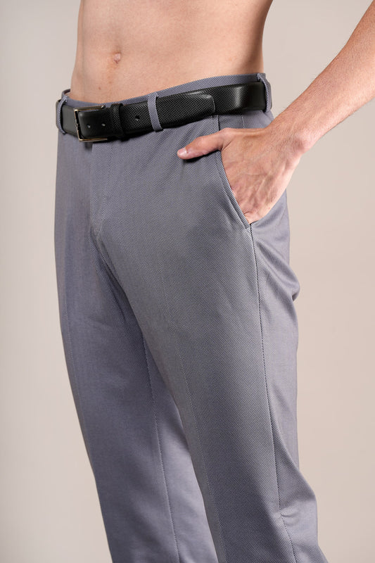 Formal Trouser for Men | Breathable & Soft with Color Fastness Regular Fit Terry Rayon Fabric Self Design Pattern Hook & Eye Closure