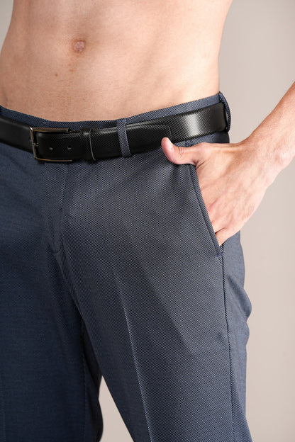 Formal Trouser for Men | Breathable & Soft with Color Fastness Regular Fit Terry Rayon Fabric Self Design Pattern Hook & Eye Closure