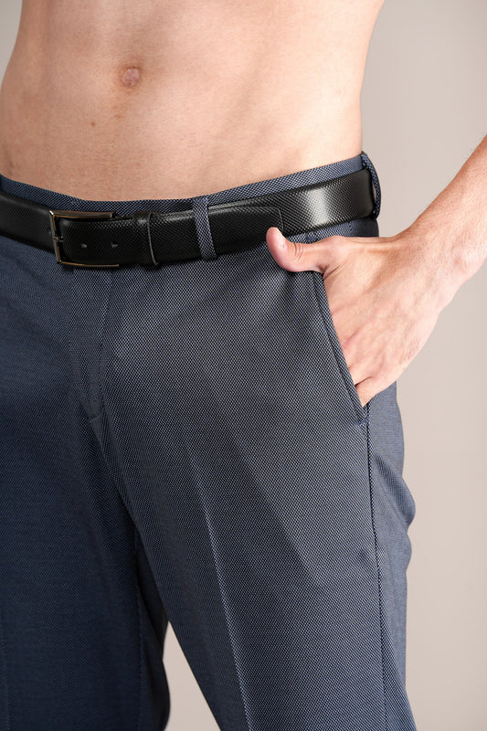 Formal Trouser for Men | Breathable & Soft with Color Fastness Regular Fit Terry Rayon Fabric Self Design Pattern Hook & Eye Closure