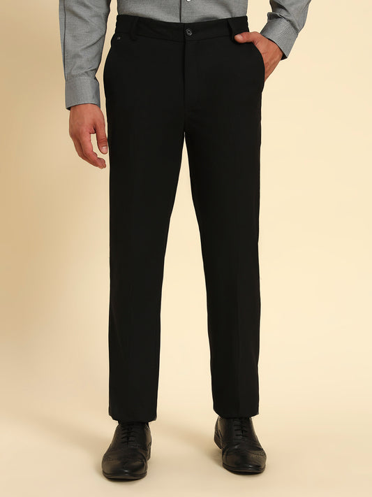 Formal Trouser for Men | Breathable & Soft with Color Fastness Regular Fit Poly Viscose Fabric Solid Pattern Hook & Eye Closure