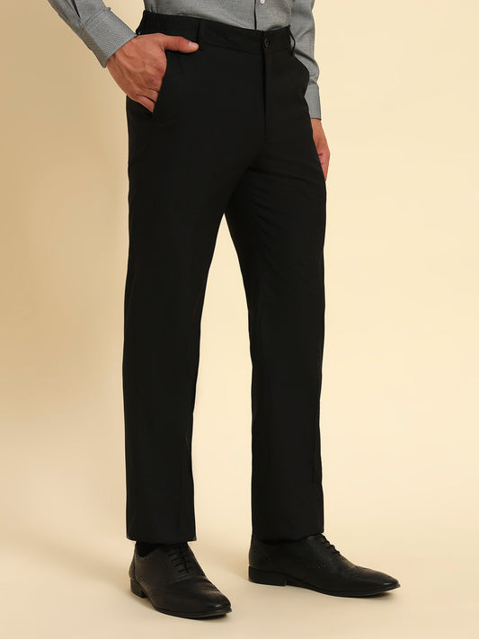 Formal Trouser for Men | Breathable & Soft with Color Fastness Regular Fit Poly Viscose Fabric Solid Pattern Hook & Eye Closure