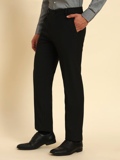 Formal Trouser for Men | Breathable & Soft with Color Fastness Regular Fit Poly Viscose Fabric Solid Pattern Hook & Eye Closure