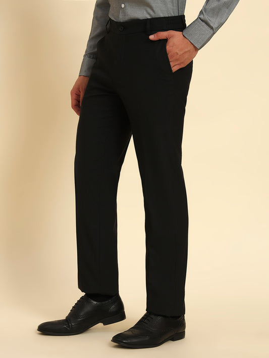 Formal Trouser for Men | Breathable & Soft with Color Fastness Regular Fit Poly Viscose Fabric Solid Pattern Hook & Eye Closure