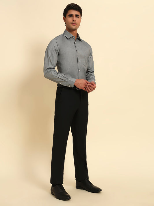 Formal Trouser for Men | Breathable & Soft with Color Fastness Regular Fit Poly Viscose Fabric Solid Pattern Hook & Eye Closure