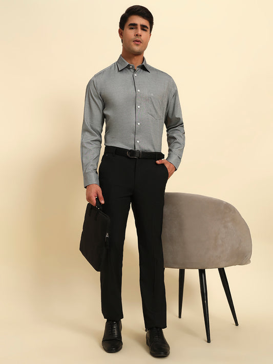 Formal Trouser for Men | Breathable & Soft with Color Fastness Regular Fit Poly Viscose Fabric Solid Pattern Hook & Eye Closure