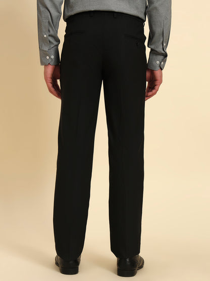 Formal Trouser for Men | Breathable & Soft with Color Fastness Regular Fit Poly Viscose Fabric Solid Pattern Hook & Eye Closure