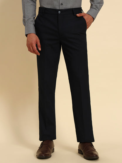 Formal Trouser for Men | Breathable & Soft with Color Fastness Regular Fit Poly Viscose Fabric Solid Pattern Hook & Eye Closure