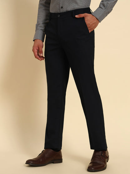 Formal Trouser for Men | Breathable & Soft with Color Fastness Regular Fit Poly Viscose Fabric Solid Pattern Hook & Eye Closure