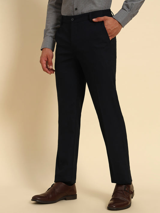 Formal Trouser for Men | Breathable & Soft with Color Fastness Regular Fit Poly Viscose Fabric Solid Pattern Hook & Eye Closure