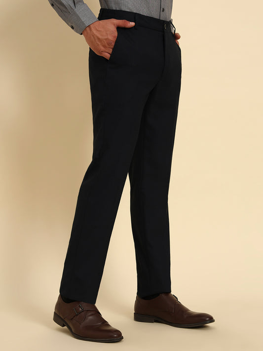 Formal Trouser for Men | Breathable & Soft with Color Fastness Regular Fit Poly Viscose Fabric Solid Pattern Hook & Eye Closure
