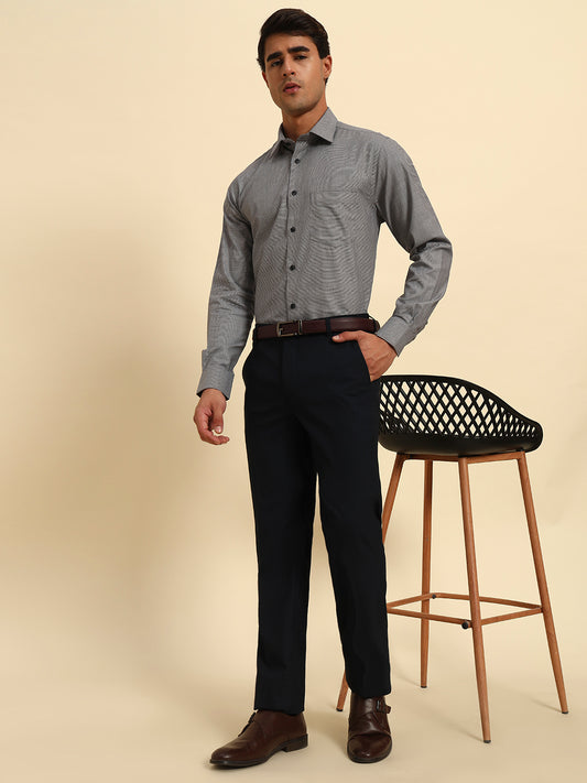 Formal Trouser for Men | Breathable & Soft with Color Fastness Regular Fit Poly Viscose Fabric Solid Pattern Hook & Eye Closure