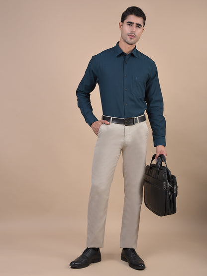 Formal Trouser for Men | Breathable & Soft with Color Fastness Regular Fit Poly Viscose Fabric Self Design Pattern Hook & Eye Closure
