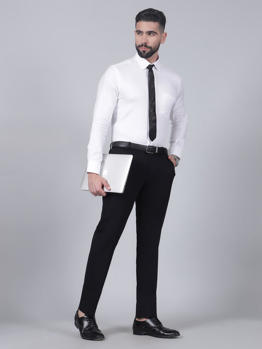Formal Trouser for Men | Breathable & Soft with Color Fastness Regular Fit Rayon Fabric Solid Pattern Hook & Eye Closure