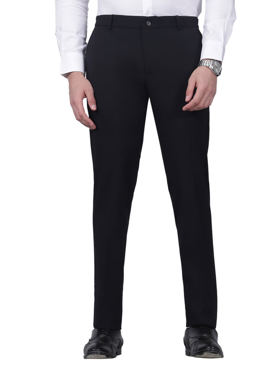 Formal Trouser for Men | Breathable & Soft with Color Fastness Regular Fit Rayon Fabric Solid Pattern Hook & Eye Closure